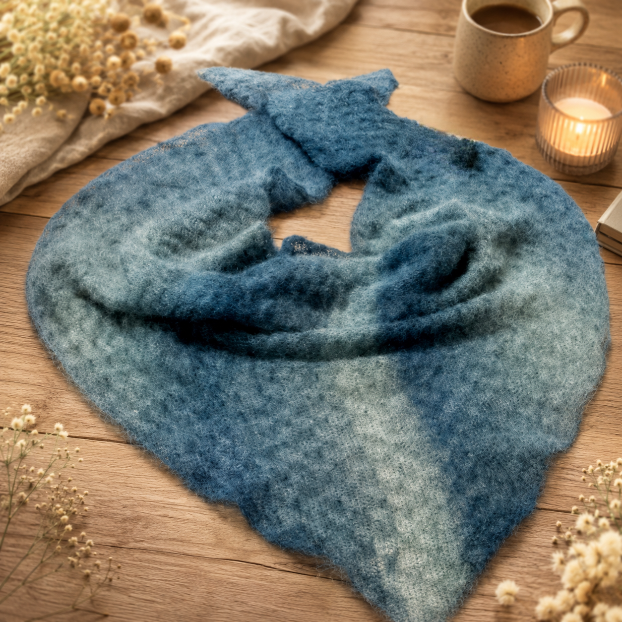 Großes Mohair Dreieckstuch stricken - Strickanleitung