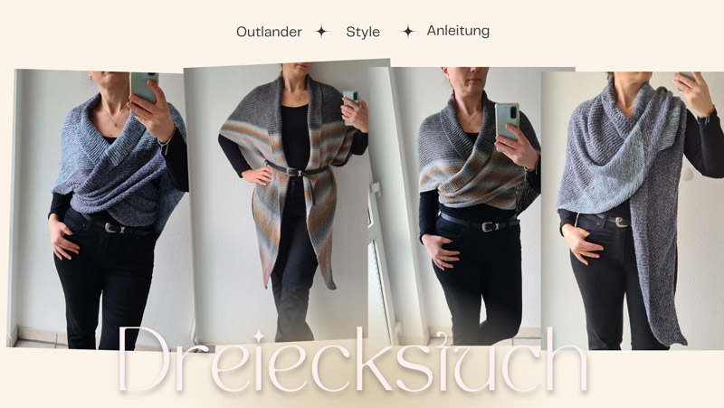 Einfaches großes Dreieckstuch stricken