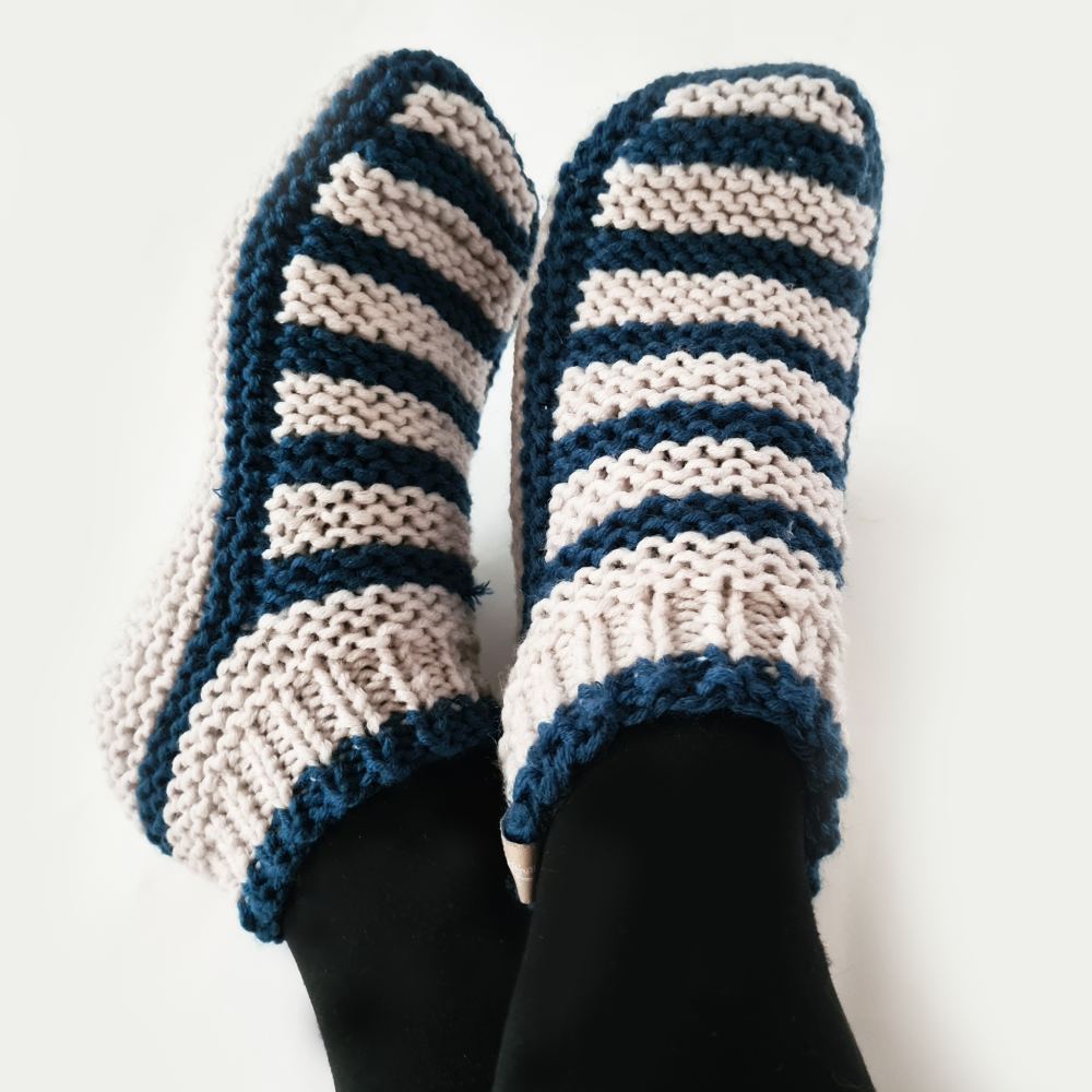 Hausschuhe stricken - Anleitung