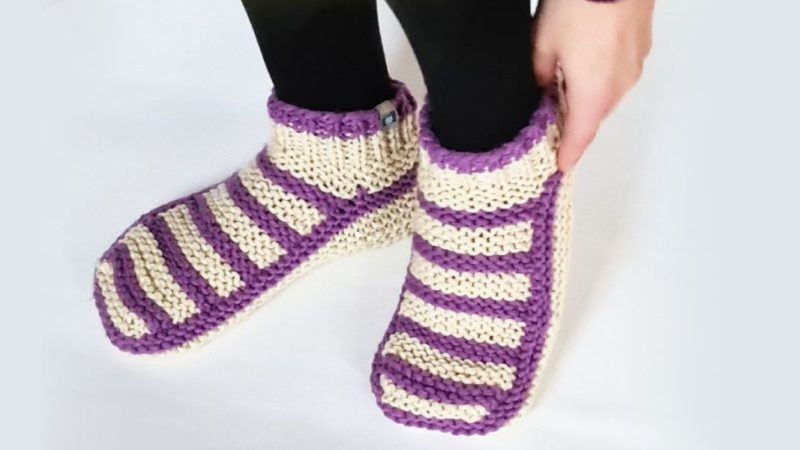 Hausschuhe stricken - Anleitung zum Download