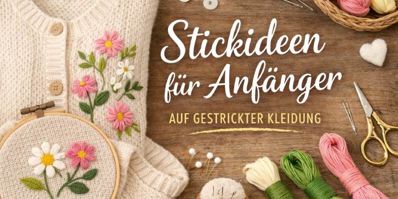 Stickideen für Anfänger auf gestrickter Kleidung