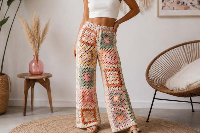 Moderne Granny Squares - Häkelhose